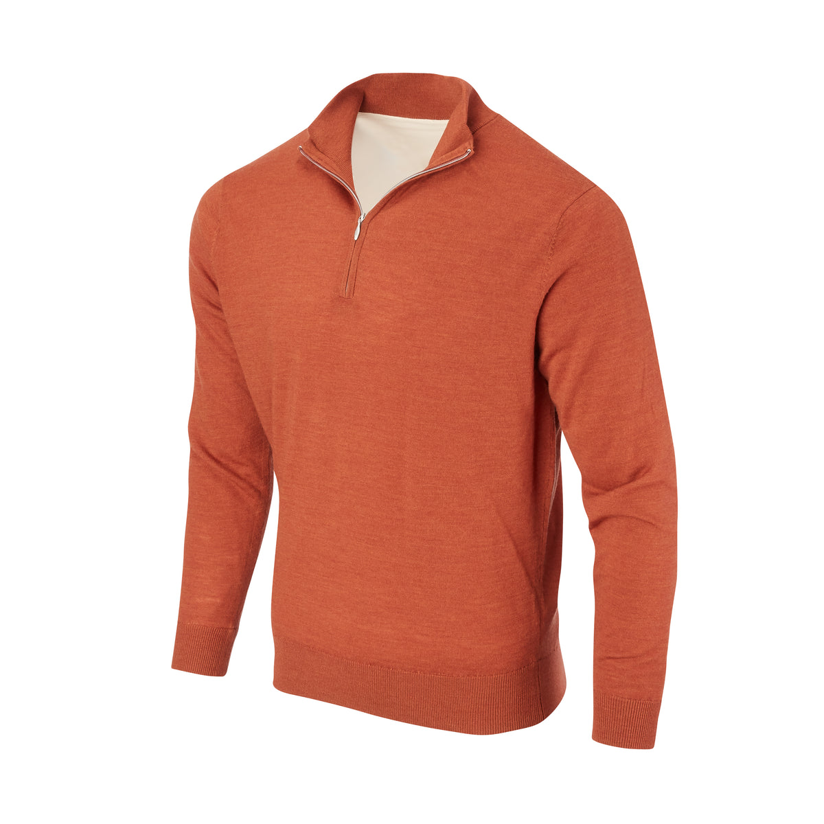 THE CHITOWN MERINO HALF ZIP PULLOVER Burnt Orange Heather IS75708HLS