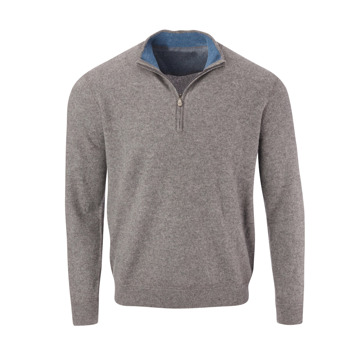 THE RODEO CASHMERE HALF ZIP SWEATER - Granite OS35709HLS